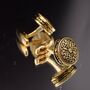 Grooms Grand Gold Royal Cufflinks Vintage Gift, thumbnail 4 of 5