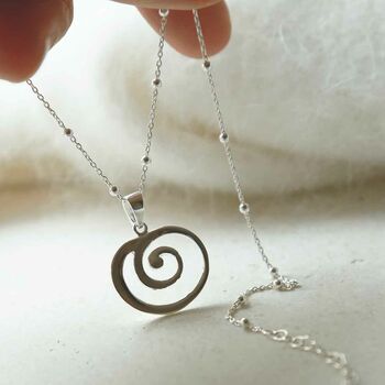 Sterling Silver Spiral Necklace, 4 of 6