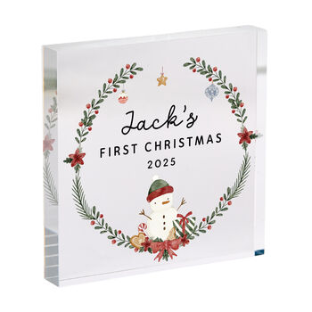 Baby’s First Christmas Acrylic Block Gift For Newborn, 4 of 4