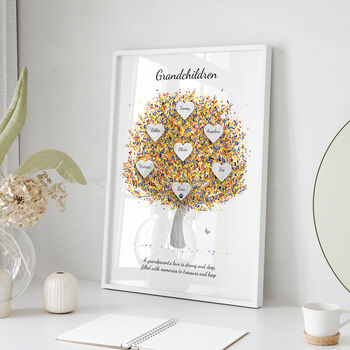 Personalised Grandchildren Tree Print Available In Six Colours, 7 of 11