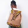 Women's Minimal African Print Backpack, thumbnail 1 of 7