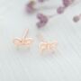 Sterling Silver Mini Bow Personalised Stud Earrings, thumbnail 2 of 5