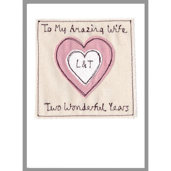 Personalised Cotton 2nd Wedding Anniversary Card, 11 of 12