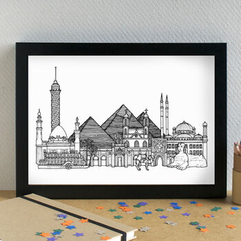 Cairo Skyline Travel Art Print Unframed, 2 of 6