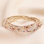 Set Of Five Autumnal Beaded Tennis Bracelet In Gold, thumbnail 2 of 4