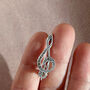 Sterling Silver Marcasite Musical Brooch, thumbnail 2 of 8