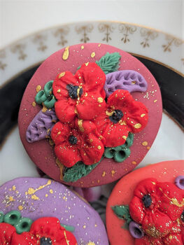 Hand Decorated Poppy Letterbox Biscuit Trio, 4 of 6