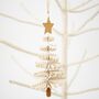 White And Gold Paper Fan Christmas Tree Decoration, thumbnail 1 of 2