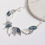 Three Tone Overlap Leaf Design Necklace, thumbnail 1 of 3