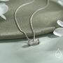 Sterling Silver Delicate Dumbbell Pendant Necklace, thumbnail 3 of 11