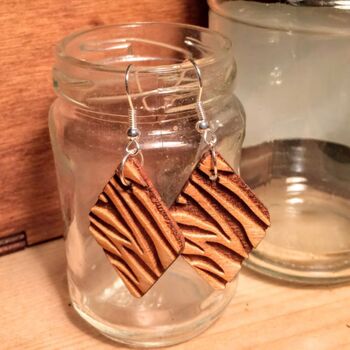 Wooden Animal Print Earrings, 3 of 5