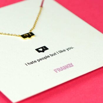 'I Hate People' 18k Gold Plated Friendship Necklace, 4 of 11