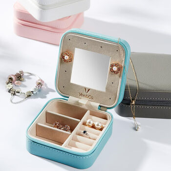 Small Travel Jewellery Organizer Storage Box Case, 3 of 12