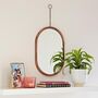 Oval Antique Copper Hanging Chain Wall Mirror, thumbnail 1 of 4