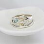 Blue And White Topaz Silver Ring, thumbnail 1 of 5