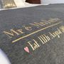 Mr And Mrs Wedding Day Anniversary Bed Throw Blanket, thumbnail 2 of 4