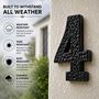 Black Solid Brass House Number Four Plaque, thumbnail 4 of 8