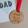 'Dad BBQ King' Wooden Medal, thumbnail 1 of 2