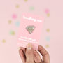'Bride To Be' Silver Diamond Enamel Pin Badge, thumbnail 1 of 2