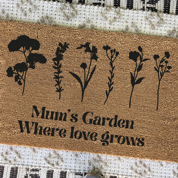 Personalised Flowers Doormat For Mum's Garden Gift, 2 of 2