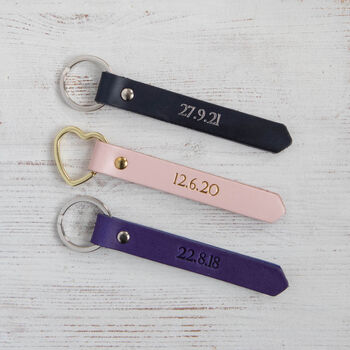Special Date Leather Long Keyring, 4 of 6