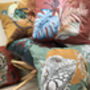 Sage Green Cushion With Reptile Illustration 'Bask', thumbnail 2 of 6