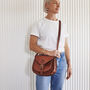 Personalised Vintage Leather Saddle Bag Lifetime Guarantee, thumbnail 1 of 8