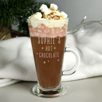 Personalised Stars Hot Chocolate Latte Glass Mug, 3 of 4