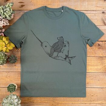 Narwhal And Bear Men's Organic T Shirt, 3 of 5