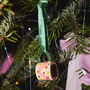 Hand Painted Abstract Mini Ceramic Mug Christmas Ornament, thumbnail 1 of 5