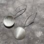 Matt Finish Drop Disc Earrings In Sterling Silver, thumbnail 3 of 7