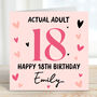 Personalised Actual Adult 18th Birthday Card, thumbnail 2 of 3