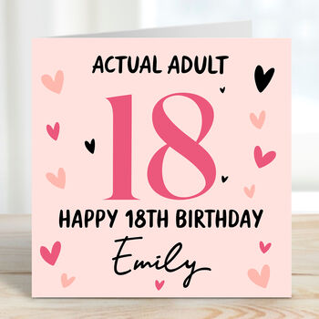 Personalised Actual Adult 18th Birthday Card, 2 of 3