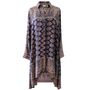 'Sasha' Buttoned Navy Floral Paisley Shirt Dress, thumbnail 7 of 7