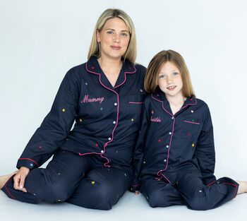 Personalised Women's Multicoloured Star Cotton Pyjamas, 5 of 7