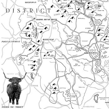 The Peak District Illustrated Map Print, 5 of 6