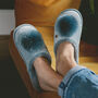 Personalised Soft Blue Pom Pom Slippers, thumbnail 1 of 3