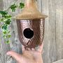 Copper Bird House With Wooden Roof Ltzaf016, thumbnail 8 of 8