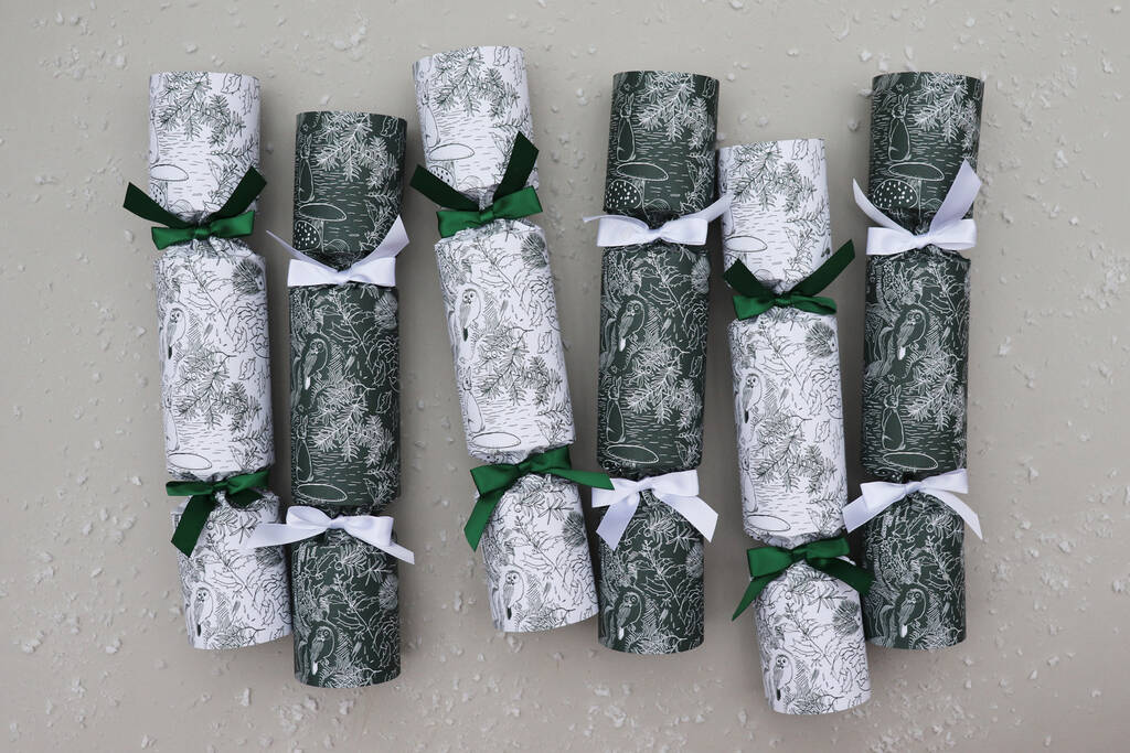 Six Luxury Fable Forest Christmas Crackers, 1 of 3