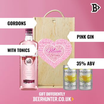 Mum Gordon's Pink Gin Gift Set With Tonics, 2 of 8