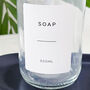 Refillable Clear Bottle With White Minimalist Label, thumbnail 6 of 10