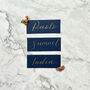 Navy And Gold Calligraphy Place Setting Cards, thumbnail 3 of 4