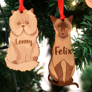 Personalised Cat Breed Wooden Christmas Decoration, 4 of 10