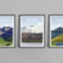 The Three Peaks Challenge Set Of Three Art Prints, thumbnail 1 of 4