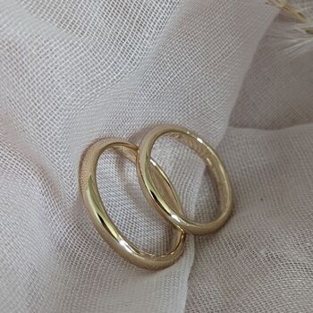 Personalised 9ct Gold D Shape Wedding Ring, 4 of 6