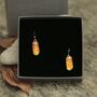 Fused Glass Drop Earrings In Autumn Colours, thumbnail 1 of 12