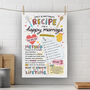 'Recipe For A Happy Marriage' Tea Towel, thumbnail 1 of 2