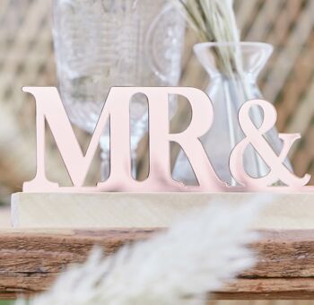 Personalised Rose Gold Mr And Mrs Sign, 2 of 4