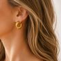 Bold Twisted Gold Hoop Earrings, thumbnail 1 of 5