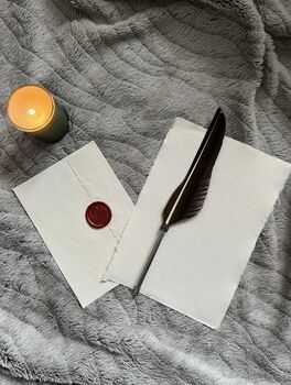 Handmade Cotton Rag Paper Wax Seal Letter Writing Set, 3 of 3